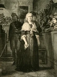Marie Antoinetta opouštějící revoluční tribunál, 1793, 1890.