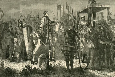 Matthias Corvinus a George Podiebrad v Táboře před Spielbergem, 1890.