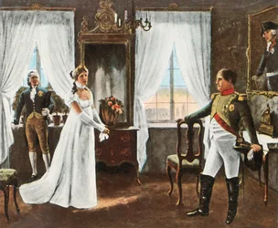 Setkání královny Louise a Napoleona I. v Tilsitu, 6. července 1807, 1936.