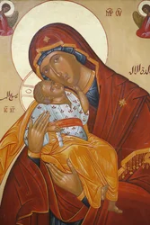 Melchitská ikona: Panna a dítě, Nazaret, Izrael