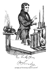 Michael Faraday přednáší v Royal Institution, Londýn, c1835