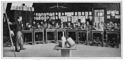 Kreslení modelů na Higher Grade School, Londýn, c1900 1901