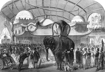 Model slona v siamské části Machine Gallery, 1867