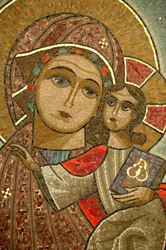 Koptský klášter Nejsvětější Panny a svatého Jana Kame. Madona s dítětem.
