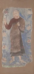 Mnich držící lotos, ca. 6.-7. století.