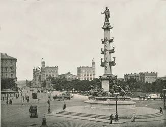Památník Wilhelma von Tegetthoff na Praterstern, Vídeň, Rakousko, 1895.