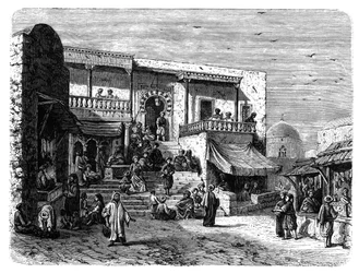 Maurská kavárna v Sidi Bou Said, Tunis, kolem roku 1890