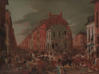 Moving Day v Little Old New York, ca. 1827.