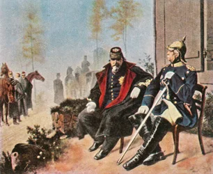 Napoleon III a Bismarck na chatě tkalců v Donchery, 2. září 1870, 1936.