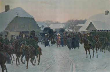 Napoleon opouští francouzskou armádu u Smorgoni, 1812, 1896.