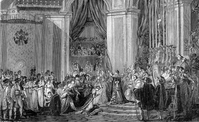 Napoleon korunuje císařovnu Josefínu, Notre Dame, Paříž, 2. prosince 1804 1882-1884.