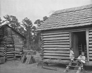 Log Huts, Thomasville, Georgia, USA, cca 1900.