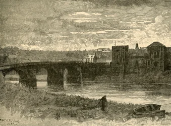 Newportský most a hrad, 1898.