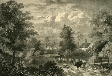 Notting Hill v roce 1750, c1876.