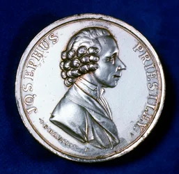 Avers pamětní medaile pro Josepha Priestleyho 1733-1804, 1803
