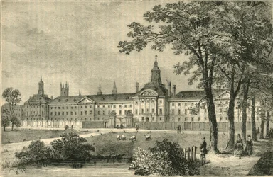 Stará nemocnice Bethlehem, Moorfields, kolem roku 1750, asi 1872