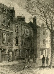Staré domy v Church Row, c1876.