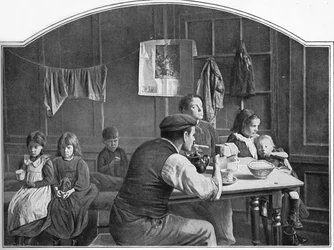 Starý pokoj ve Slumlandu, Londýn, c1900 1901