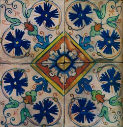 Okrasné holandské dlaždice, italský vliv, c1600