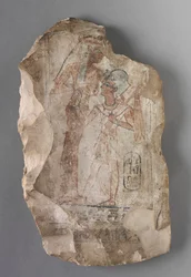 Ostracon: Ramesses II Suckled by a Goddess, c. 1279-1213 před naším letopočtem.