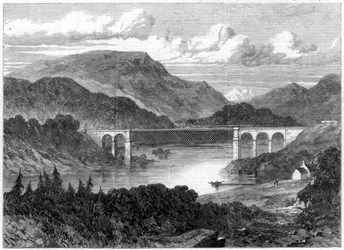 Oykelský viadukt, železnice Sutherland, 1866