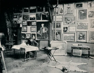 P. Roll ve svém ateliéru, c1897