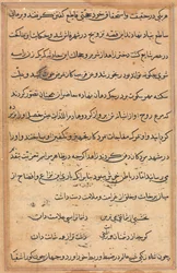 Stránka z Příběhů papouška Tuti-nama: textová stránka, c. 1560.