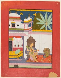 Stránka ze série Ragamala: Gujari Ragini, c. 1680.