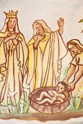 Malba v kostele Panny Marie z Toga: Mojžíš zachráněn, Togoville, Togo