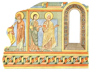 Malba v lodi kostela Tybjerg, okres Praesto, Dánsko, 1928.