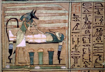 Papyrus Anubis připravuje mumii