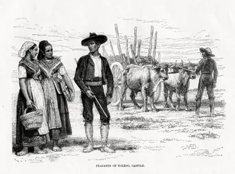 Rolníci z Toleda, Castilla-La Mancha, Španělsko, 1879
