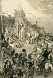 Petr poustevník káže první křížovou výpravu, 1095-1099, 1890.