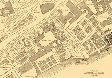 Plán Arundel a Essex Houses, 1881.