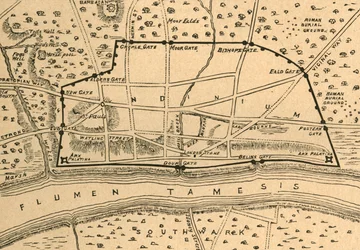 Plán římského Londýna, 1897.