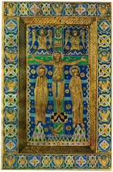 Plaketová vazba plaque de reliure, champlevé smalt na mědi, 13. století, 1931