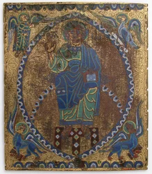 Plaketa Krista v majestátu, francouzština, 12.-13. století.