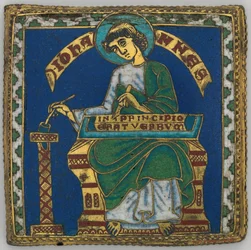 Deska se svatým Janem Evangelistou, německy, ca. 1175-1200.