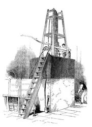 Platinový destilační přístroj pro koncentraci kyseliny sírové Oil of Vitriol nebo H2S04, 1844