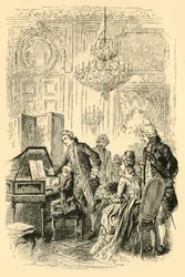 Hrál před soudem ve Versailles, 1907.