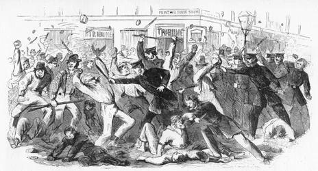 Policie obvinila výtržníky v Tribune Office, c1860s