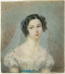 Portrét Eweliny Hanské, rozené Rzewusky 1801-1882, 20. léta 19. století.