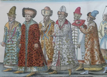 Portrét moskevských panovníků Ivana III., Vasilije III. Ivanoviče, Ivana IV. Ruska a doprovodu