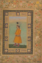 Portrét Muhammada Aliho Baiga, Folio z alba Shah Jahan, recto, začátek 19. století.