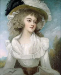 Portrét Sarah Tickellové, manželky dramatika a satirika Richarda Tickella, kolem 1790