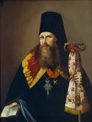 Portrét Varlaama Denisova, arcibiskupa Uralu 1804-1873, polovina 19. století.