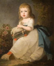 Portrét dítěte s hračkou ovečky, 1850.