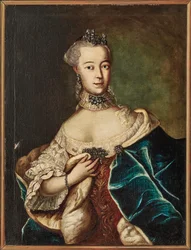 Portrét Friederike Caroline von Sachsen-Coburg-Saalfeld, markraběnka z..., 18. století.