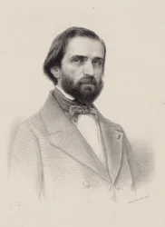 Portrét skladatele Giuseppe Verdiho 1813-1901, c. 1850.