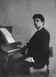 Portrét skladatele Pietra Mascagniho 1863-1945, c. 1890.